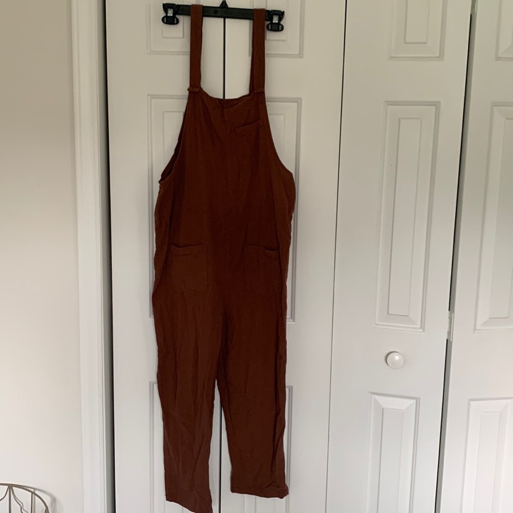 Burnt orange overalls